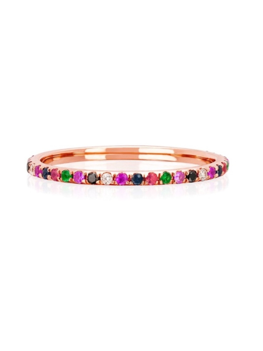 Ef Collection 14k rose gold rainbow eternity band